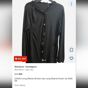 Rainbow Black Long Sleeve Cardigan